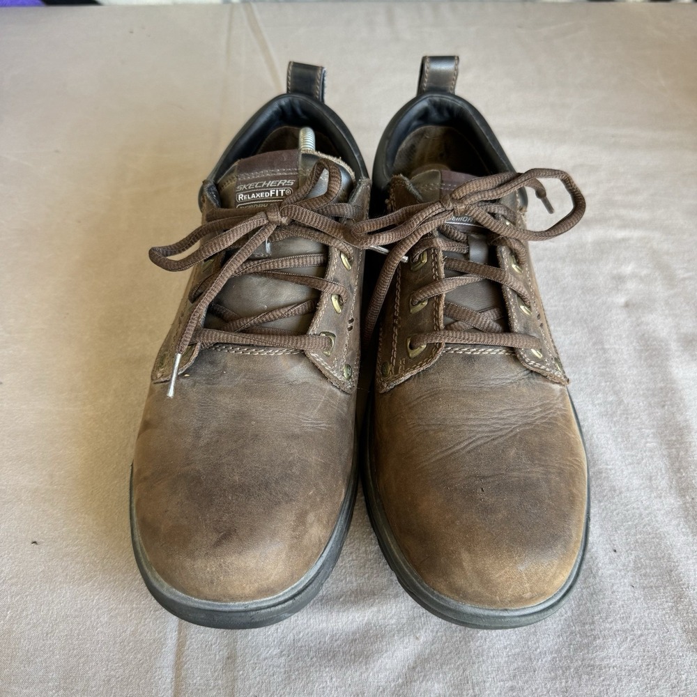 Size 11 - Mens SKECHERS Segment Rilar Leather Oxford SHOES-64260 Relaxed Fit - Picture 3 of 10